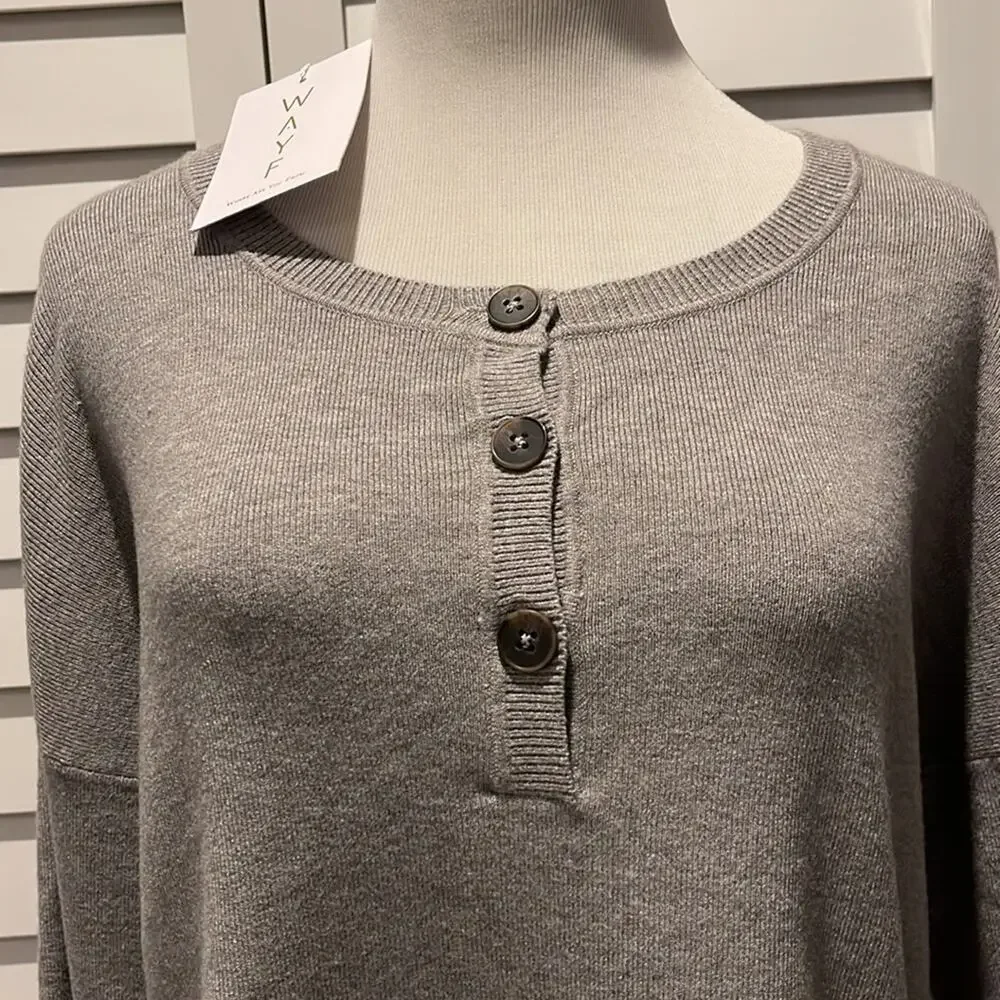 Wayf NWT Heather Charcoal Sweater